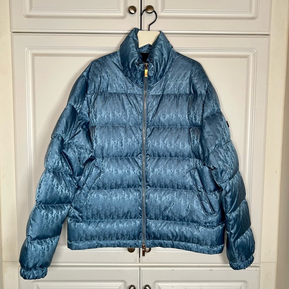Dior Oblique Down Jacket in Light Blue - Picture 2 of 9